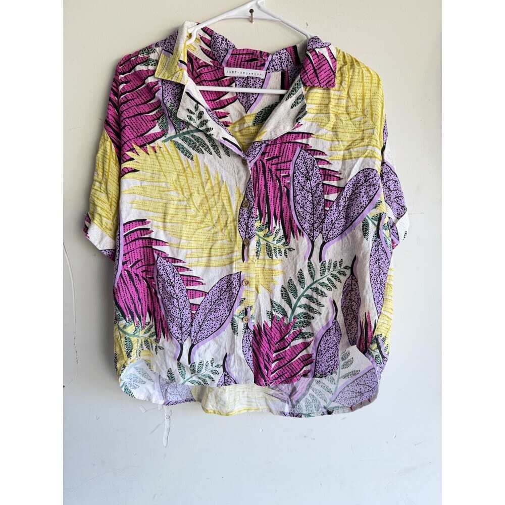 Jane + Delancey Tropical Print Blouse Size M